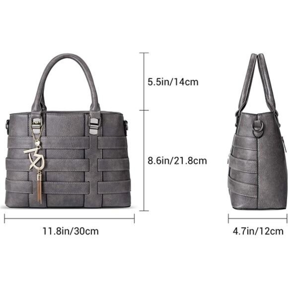 Designer Handbag for Women Ladies Handbags PU Leather  Aa167-grey - Picture 3 of 8